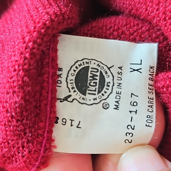 Vintage Arnold Palmer Robert Bruce Men’s Wool Burgundy Cardigan Sweater XL - Picture 9 of 10